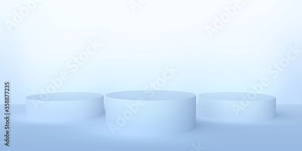 Fototapeta Blue pastel Mock up of podium abstract podium 3d render. 
 