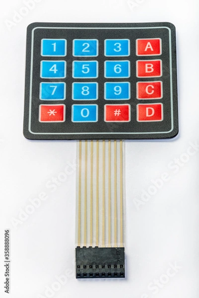 Obraz Component for electronics and robotics DIY projects (4x4 Matrix Membrane Keypad Switch Module) 