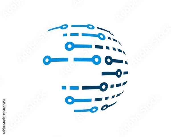 Fototapeta Circuit tech with sphere shape