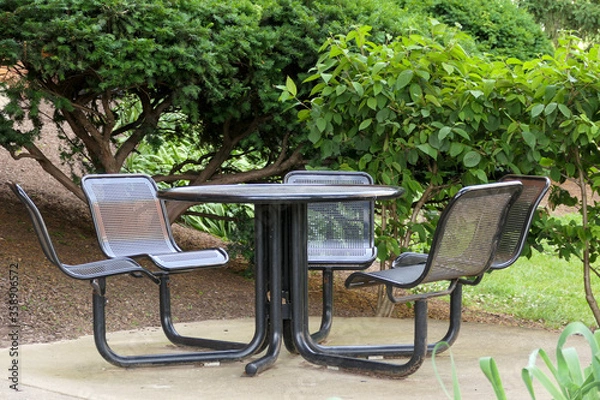 Obraz table and chairs for outdoor dining