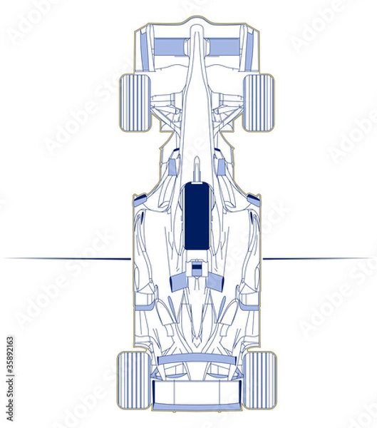 Obraz f1 car scheme top view