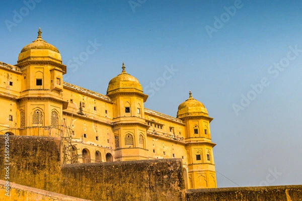 Fototapeta To ściany Fort Amer (Fort Amber and Amber Palace), miasto w pobliżu Jaipur, stan Radżastan w Indiach. UNESCO World Heritage Site w ramach Group Hill Forts of Radżastan.