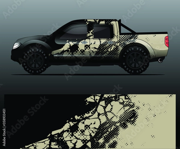 Obraz truck decal graphic wrap vector, abstract background