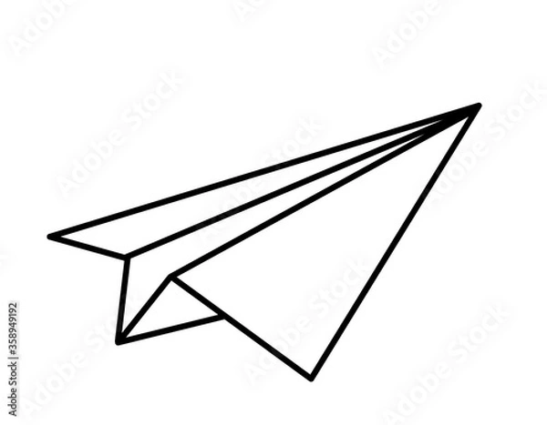 Obraz 紙ひこうき(線画)