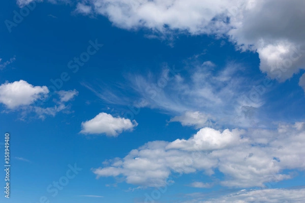 Fototapeta White clouds on blue sky background.