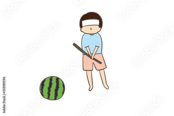 Obraz スイカ割り