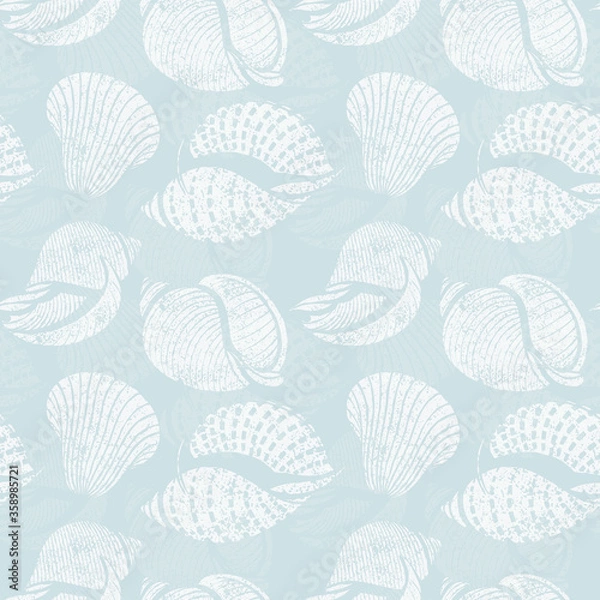Obraz seashells seamless pattern vintage vector summer background illustration