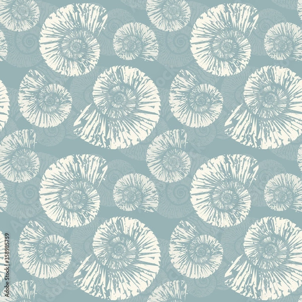 Obraz seashells nautilus seamless pattern vintage vector summer background illustration