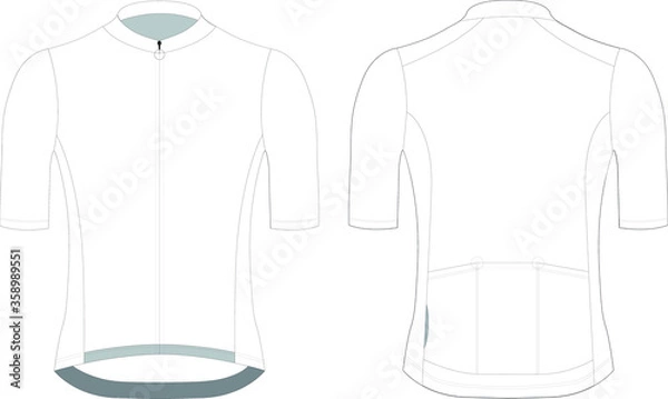 Obraz Cycling short sleeve jersey custom design blank template vector illustration 