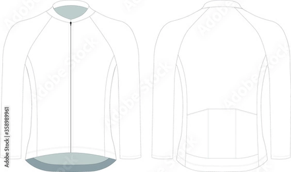 Obraz Cycling short sleeve jersey custom design blank template vector illustration 