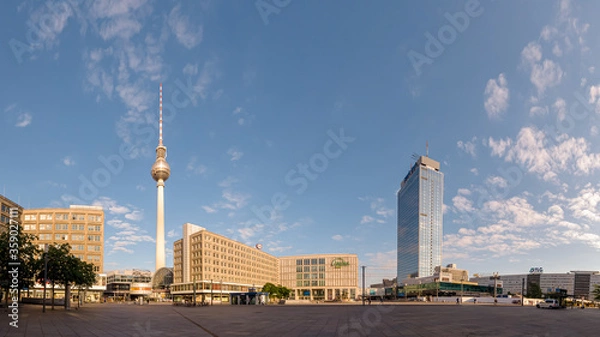 Obraz Berlin, Germany - June 15, 2020 - The famous Alexanderplatz with its buildings and its famous sights