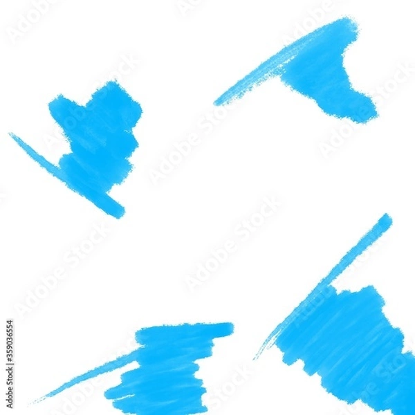 Obraz set of blue splashes on white