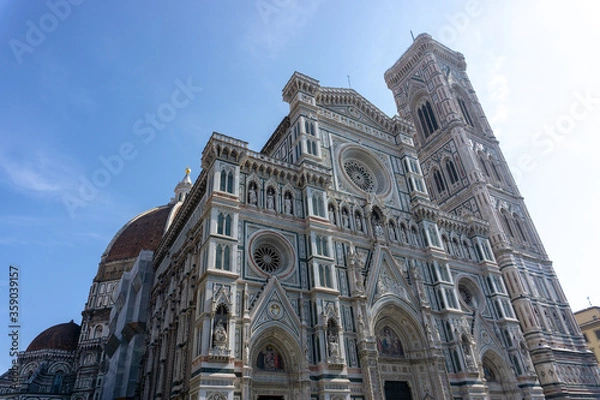 Fototapeta Cathedral of Saint Mary of the Flower, called Cattedrale di Santa Maria del Fiore in Florence Tuscany. Also known Cathedral of Florence or Duomo Di Firenze.