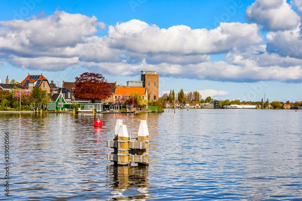 Fototapeta It's Typical houses of Zaanse Schans, quiet village in Netherlands