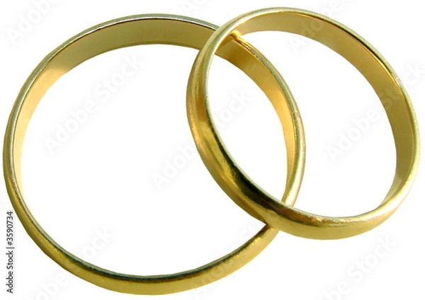 Obraz Pair of gold rings or bands for newlyweds 1