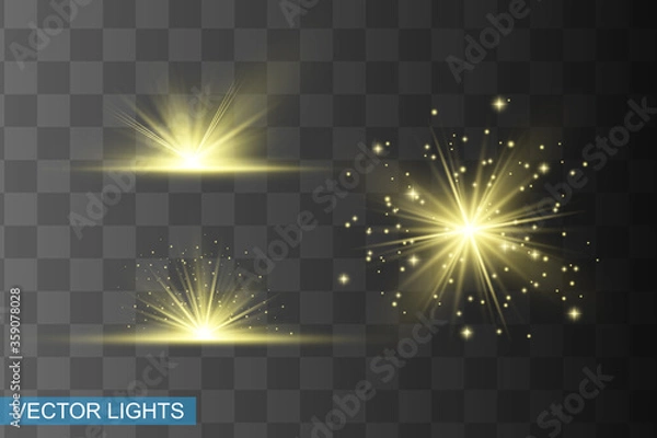 Obraz Glow isolated yellow light effect, lens flare