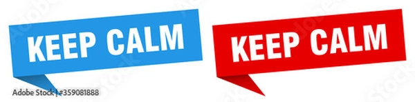 Fototapeta keep calm banner. keep calm speech bubble label set. keep calm sign