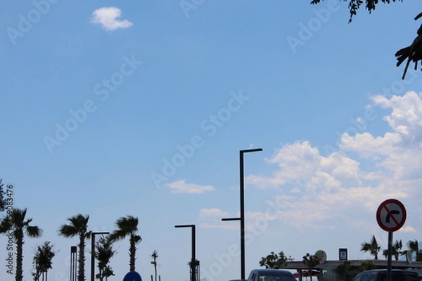 Obraz city sky blue sunset