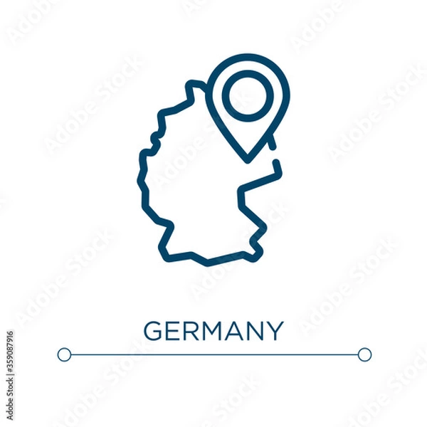 Fototapeta Germany icon. Linear vector illustration. Outline germany icon vector. Thin line symbol for use on web and mobile apps, logo, print media.