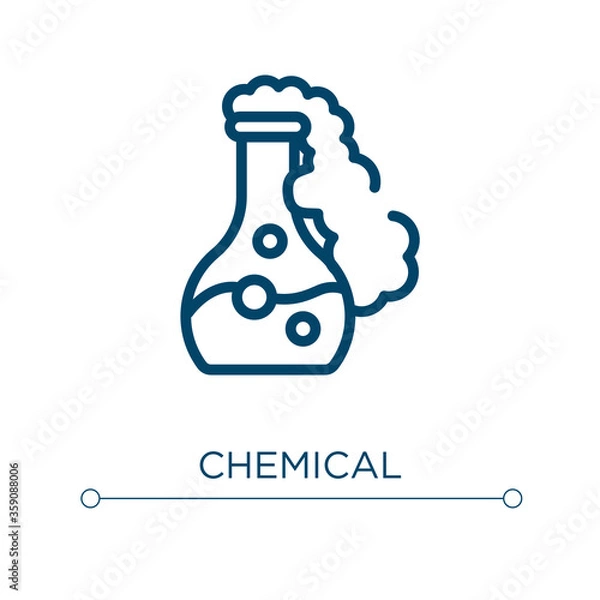Fototapeta Chemical icon. Linear vector illustration. Outline chemical icon vector. Thin line symbol for use on web and mobile apps, logo, print media.