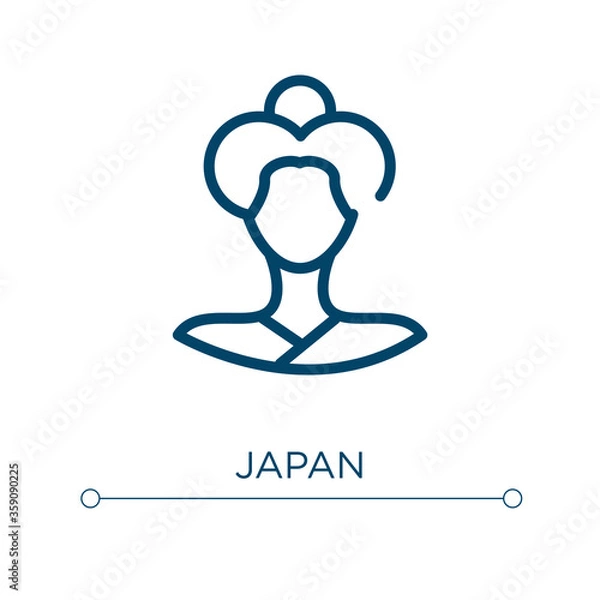 Fototapeta Japan icon. Linear vector illustration. Outline japan icon vector. Thin line symbol for use on web and mobile apps, logo, print media.