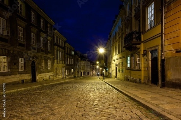 Obraz starówka nocą