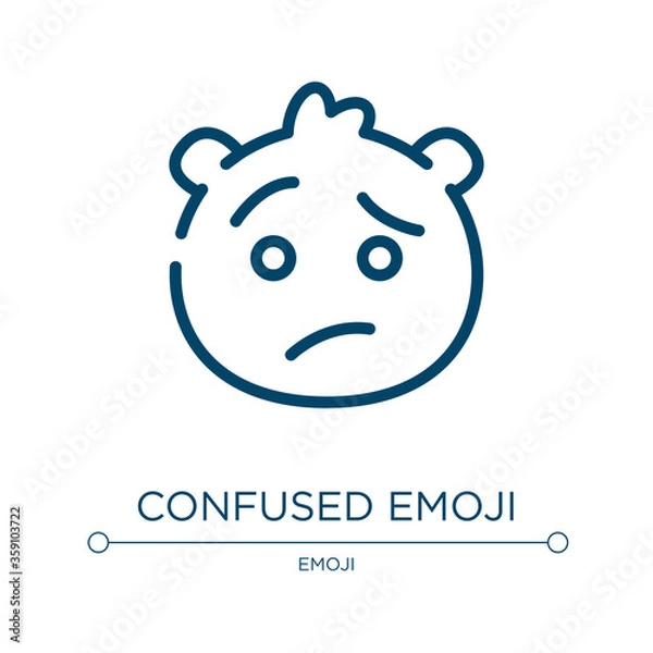 Fototapeta Confused emoji icon. Linear vector illustration from emoji collection. Outline confused emoji icon vector. Thin line symbol for use on web and mobile apps, logo, print media.
