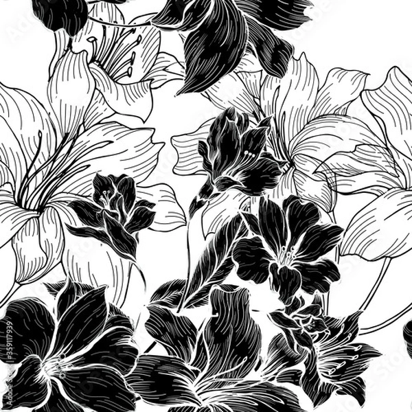 Obraz Beautiful seamless floral pattern background 