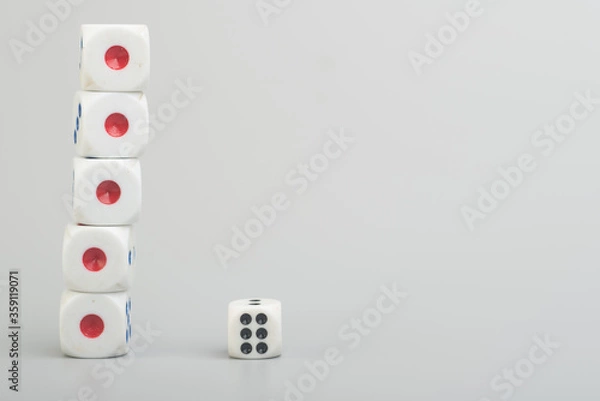 Fototapeta Dices isolated over blank background