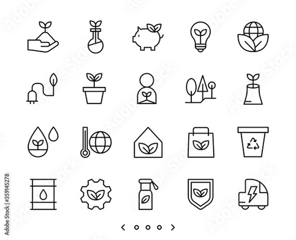Obraz ecology and clean energy line icon set