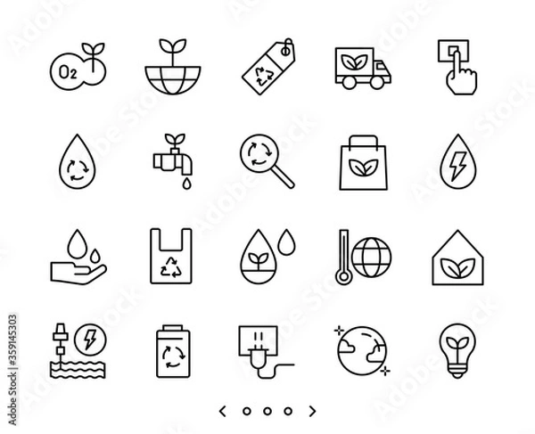 Obraz ecology and clean energy outline icon set