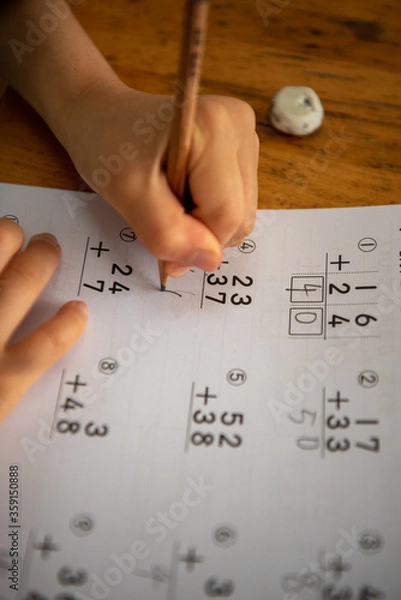 Obraz 算数の足し算ひっさんの計算