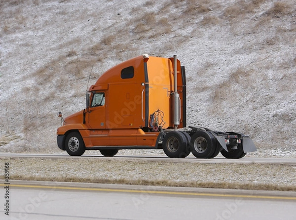 Obraz orange semi truck