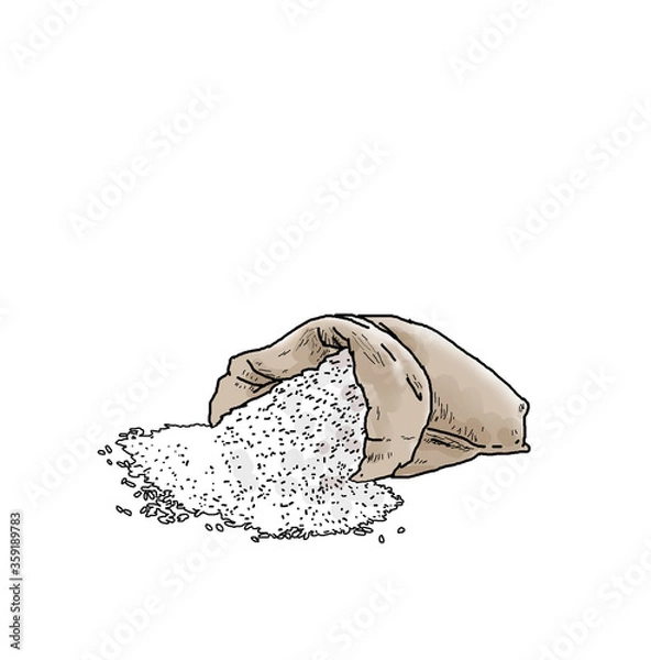 Obraz rice sacks spilled