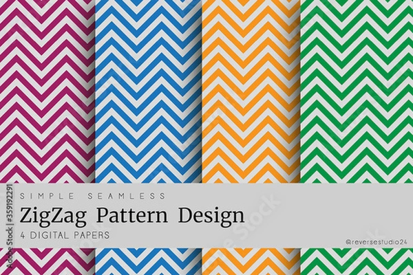 Fototapeta Simple ZigZag Pattern design. Modern pattern design. Vector illustrator ( 4 color Design )