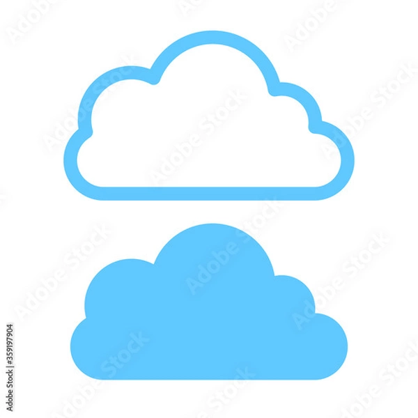 Fototapeta Cloud image. Isolated on white background. Vector EPS 10. 