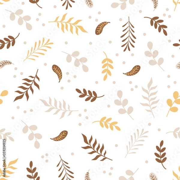 Obraz seamless pattern with leaves - vector illustration, eps