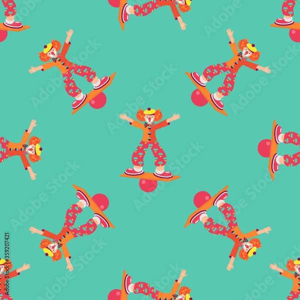 Fototapeta Clown on the board. Pattern.