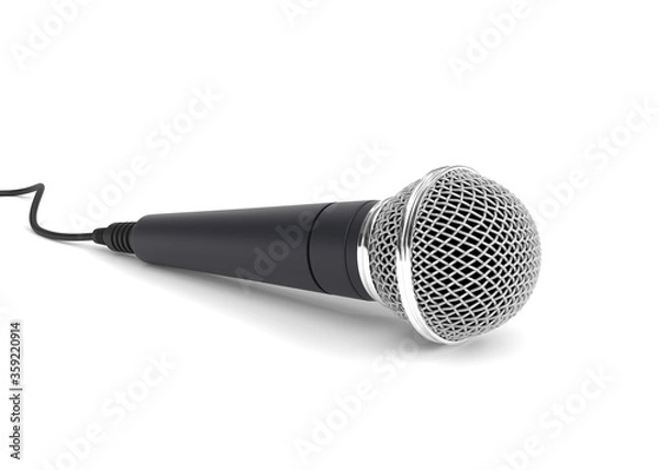 Obraz Microphone isolated on white 3d rendering
