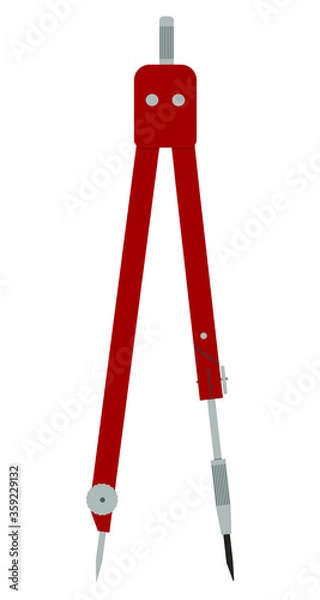 Fototapeta Circinus. Vector isolated image on a white background. School supplies.