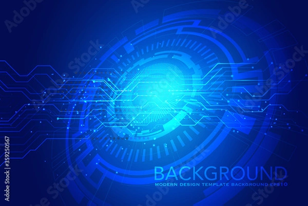Fototapeta abstract technology background with hexagons , Vector abstract background shows the innovation of technology and technology concepts. Can be applied to your businesses.