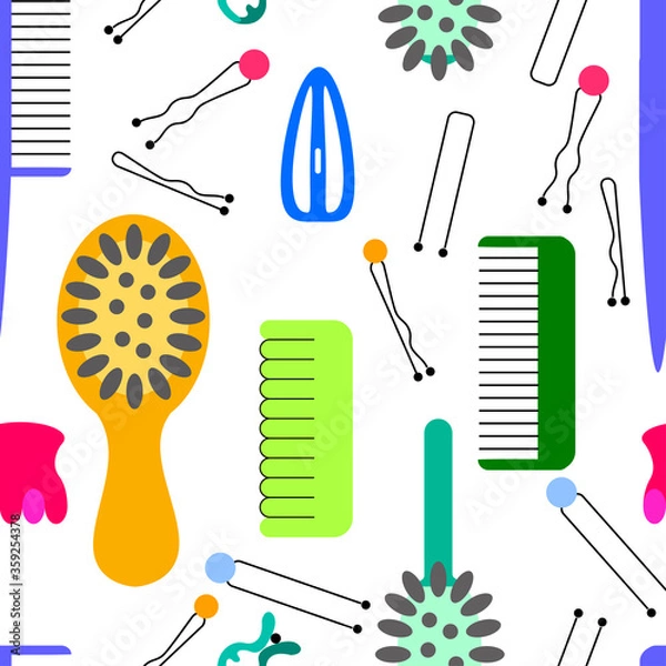 Obraz combs and hair clips and hair barrettes