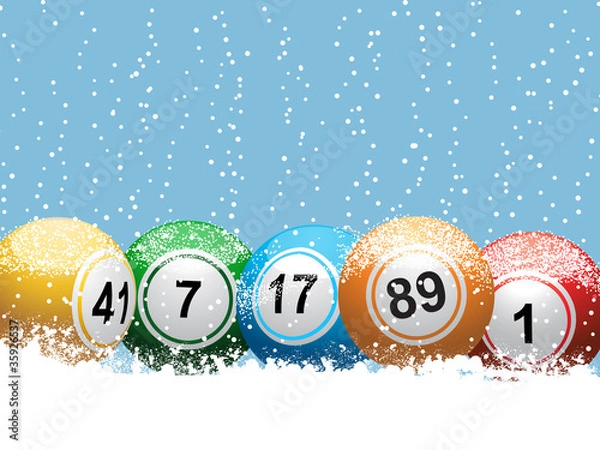 Obraz Christmas lottery bingo background