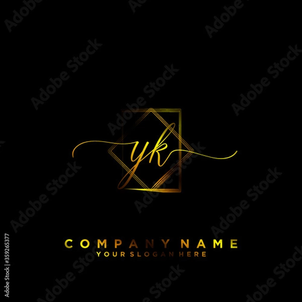 Obraz YK Initial handwriting logo vector	
