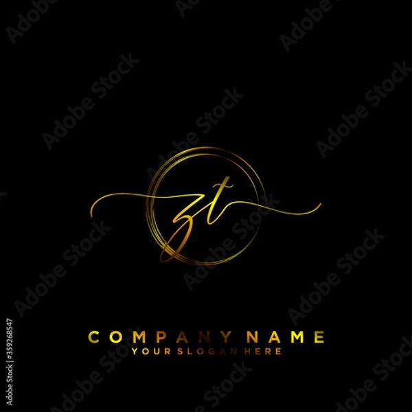 Fototapeta ZT Initial handwriting logo vector	
