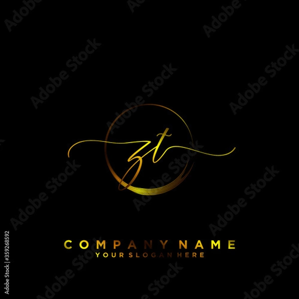 Obraz ZT Initial handwriting logo vector	
