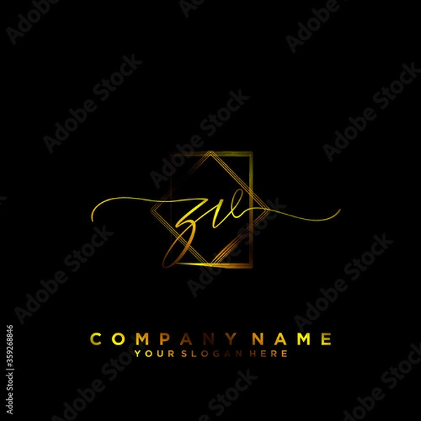 Fototapeta ZV Initial handwriting logo vector	
