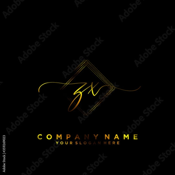 Obraz ZX Initial handwriting logo vector	
