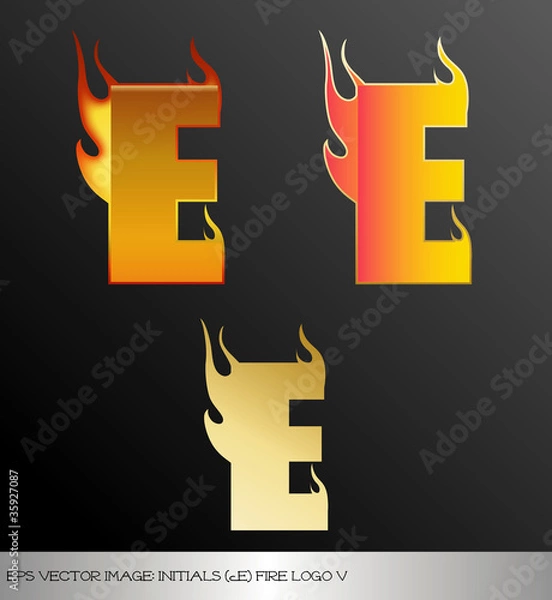 Obraz eps Vector image: initials (e)  metallic fire logo Ⅴ