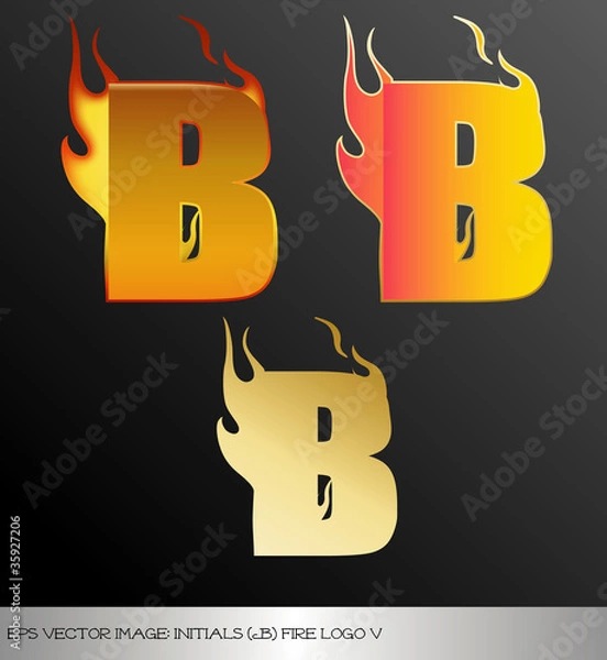 Obraz eps Vector image: initials (b)  metallic fire logo Ⅴ